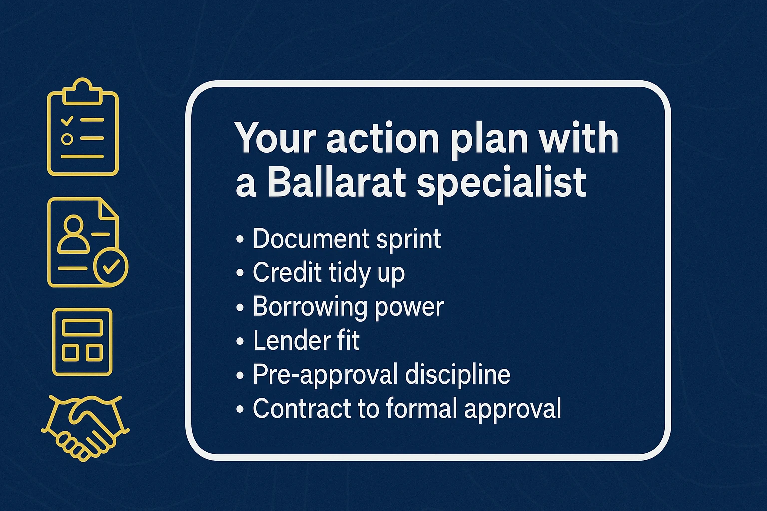 Your action plan with a Ballarat specialist